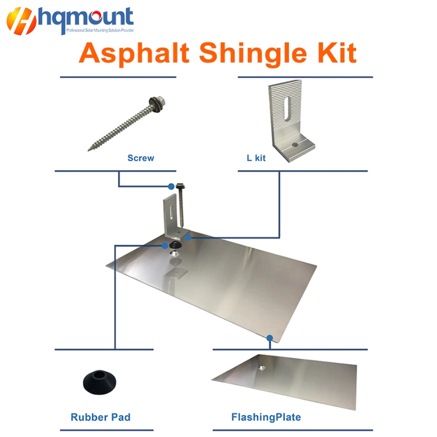 Solar Manufacturer Asphalt Shingle Roof mount System Accessories